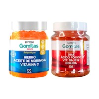 GOMITAS DE HIERRO ADULTO|Gomitas con DHA Ácido Fólico Vit, B6, B12 Colina - Sottcor 130 Gomitas